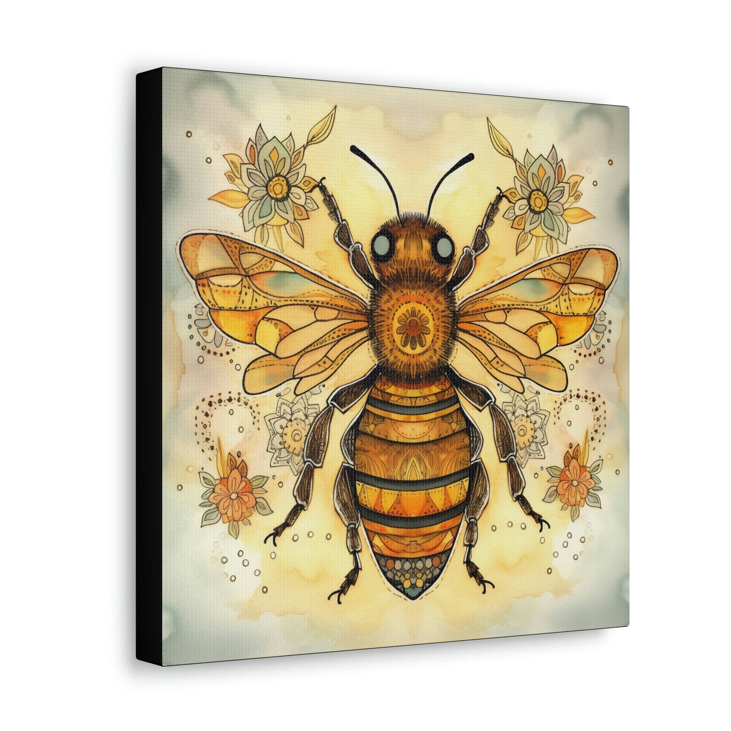 Rustic Folk Honey Bee Canvas Gallery Wraps - Perfect Gift for Your Country Farm Friends