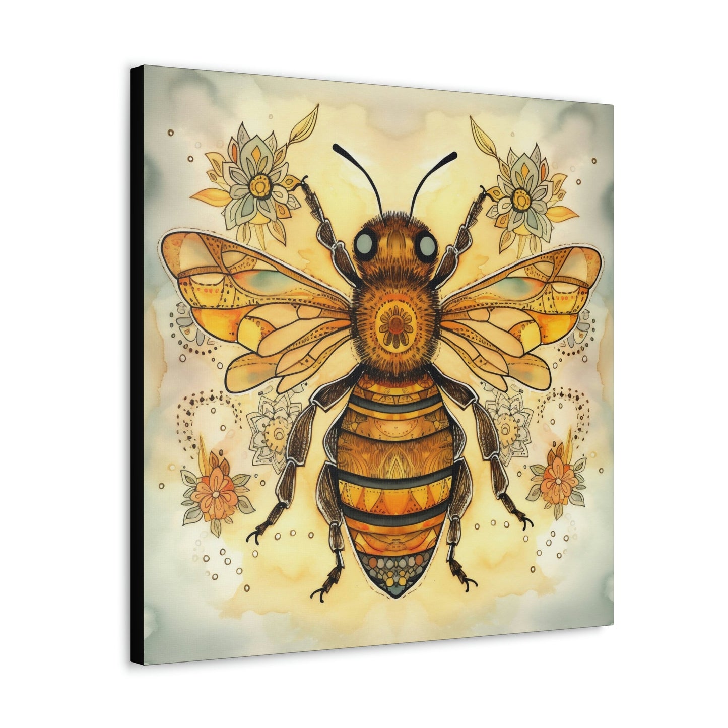 Rustic Folk Honey Bee Canvas Gallery Wraps - Perfect Gift for Your Country Farm Friends