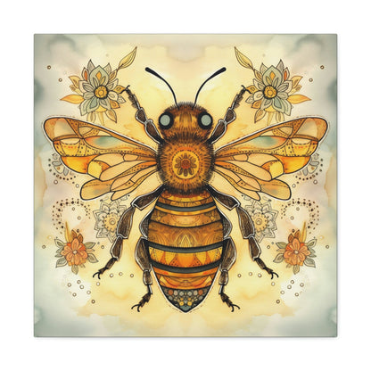 Rustic Folk Honey Bee Canvas Gallery Wraps - Perfect Gift for Your Country Farm Friends