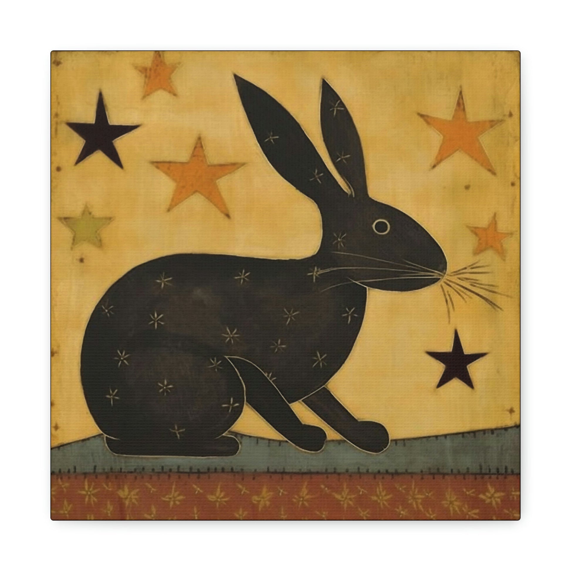 Rustic Folk Rabbit Canvas Gallery Wraps - Perfect Gift for Your Country Farm Friends