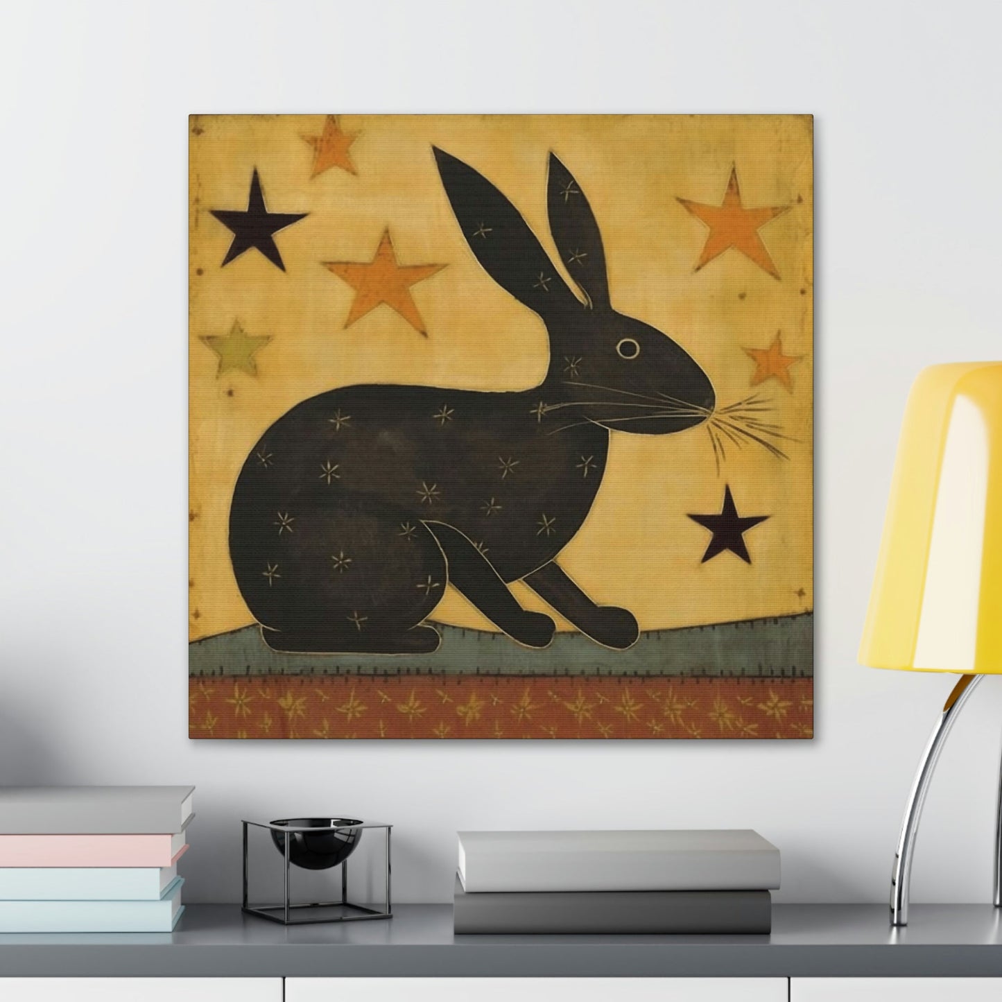 Rustic Folk Rabbit Canvas Gallery Wraps - Perfect Gift for Your Country Farm Friends