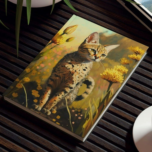 Savannah Cat Notebook - The Adventure - Cat Inspirations - Hard Backed Journal