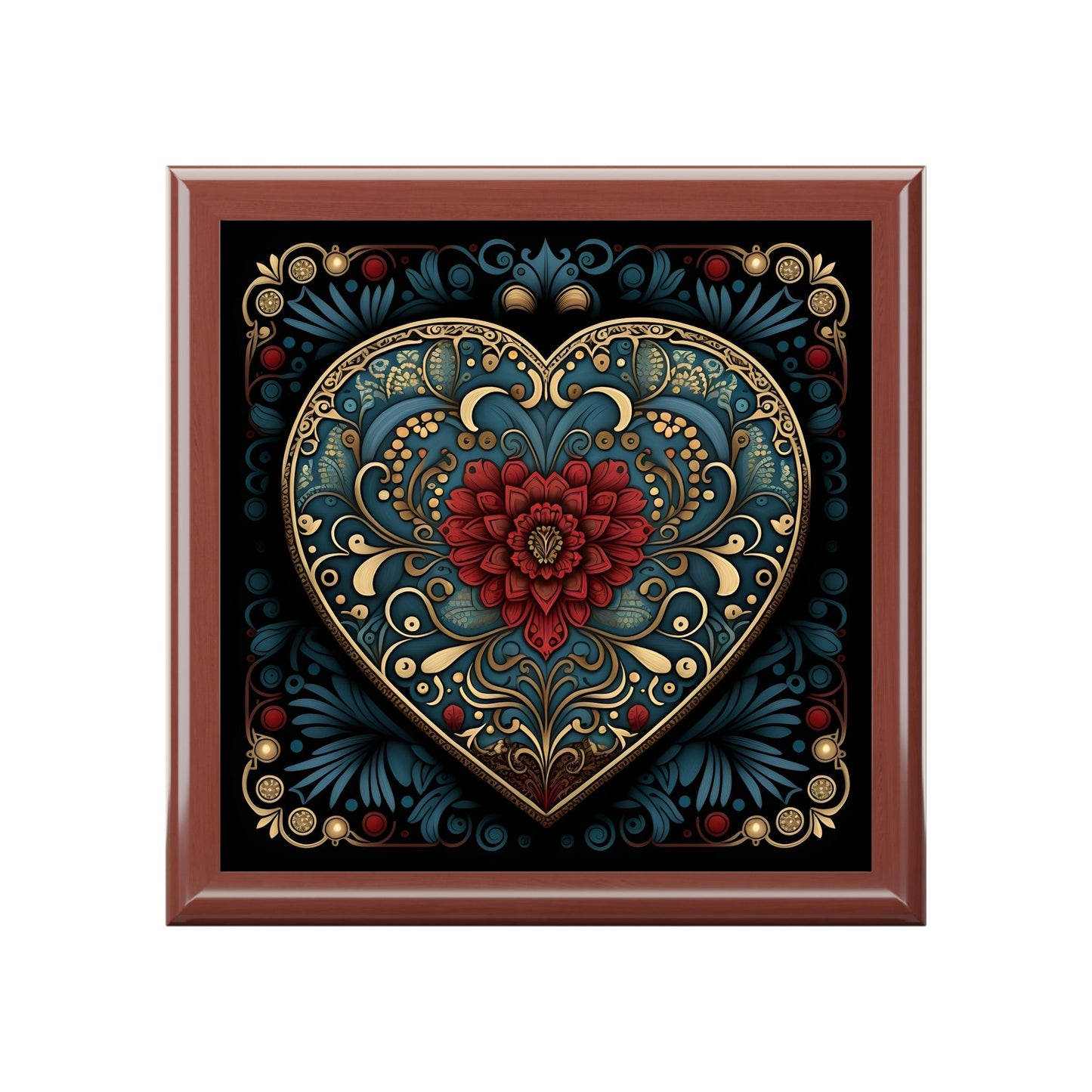 Scandinavian Style Antique Heart Design Jewelry Box