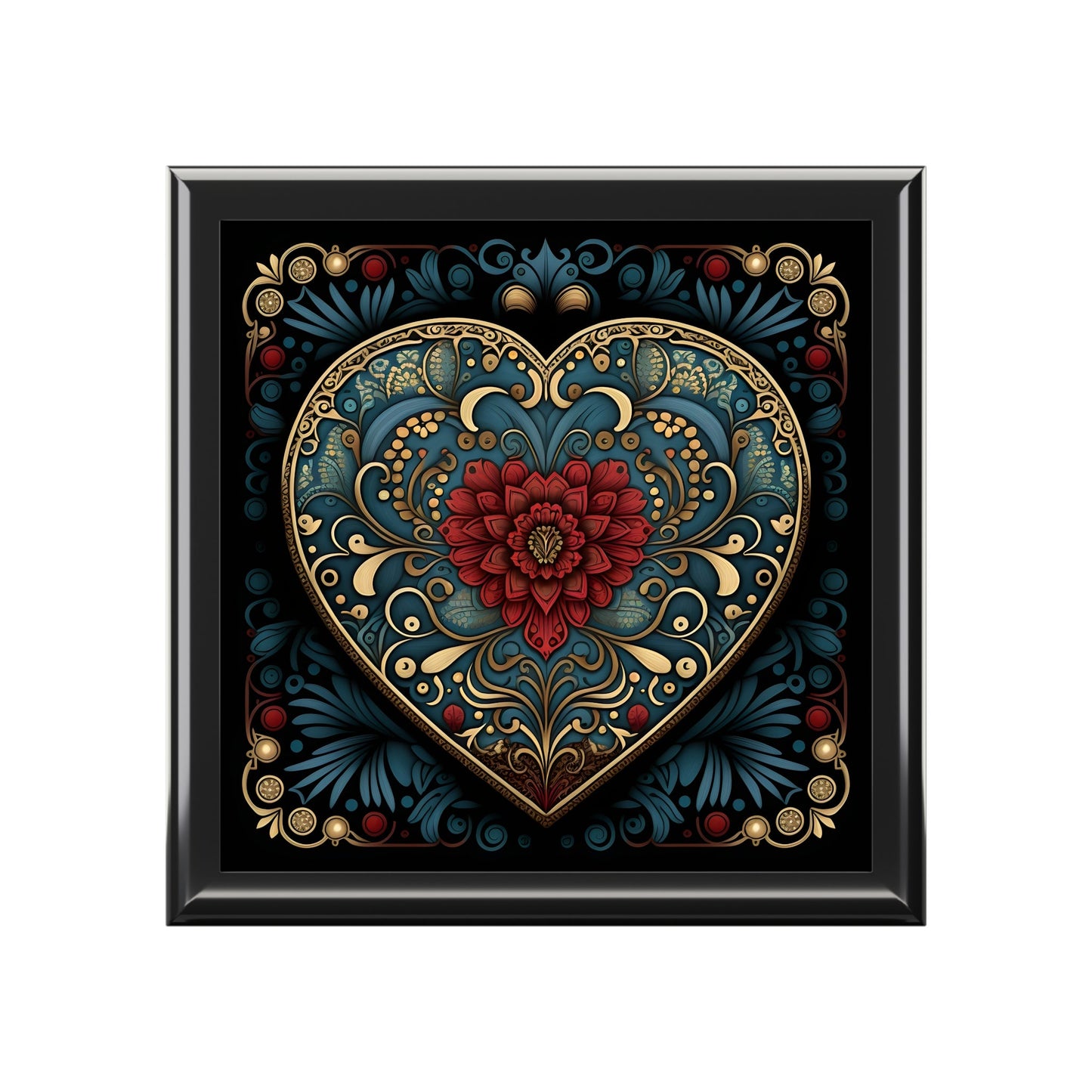 Scandinavian Style Antique Heart Design Jewelry Box