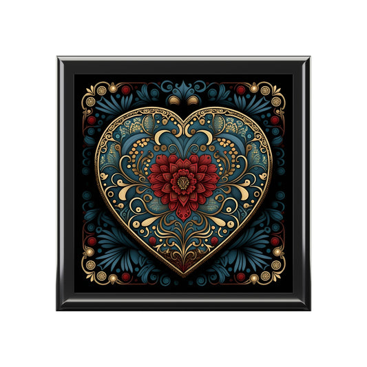 Scandinavian Style Antique Heart Design Jewelry Box