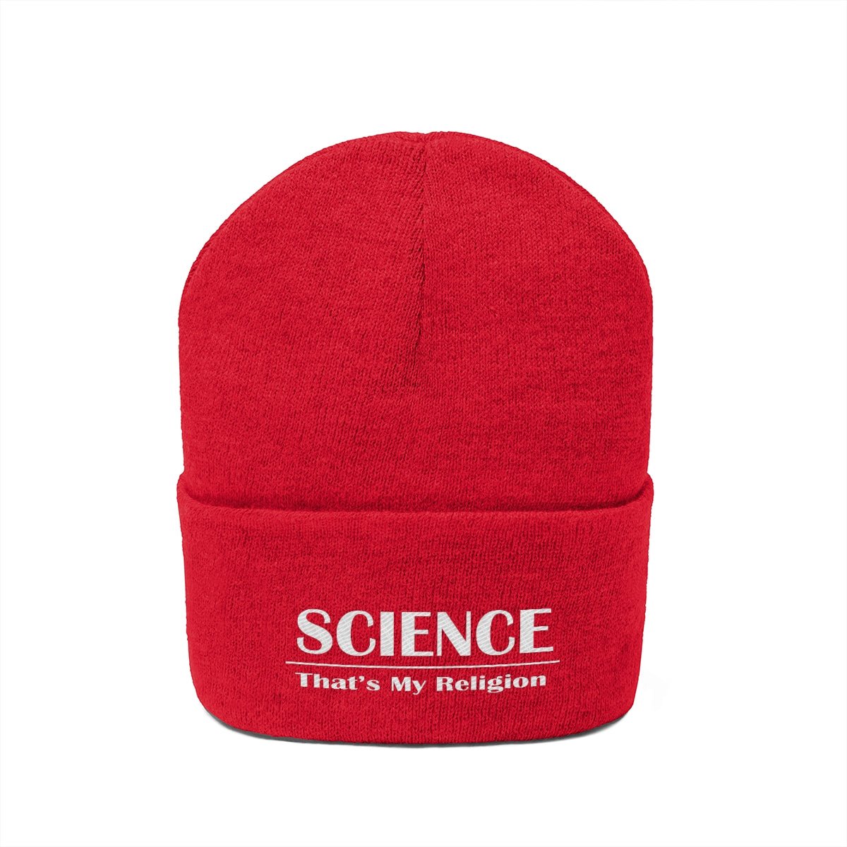 SCIENCE - That's My Religion Knit Beanie | Gift for Scientists, Teachers, Engineers and other Brilliant People