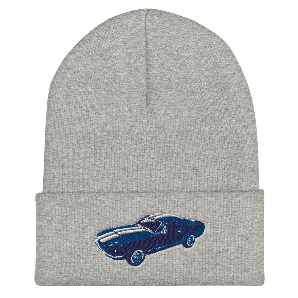 Shelby Mustang Cuffed Beanie for the Classic Car Road Rally Enthusiast