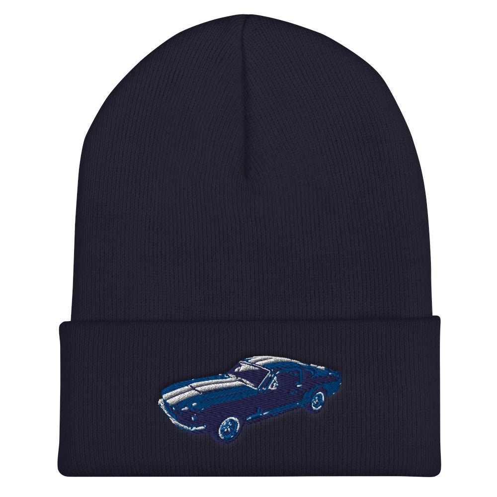 Shelby Mustang Cuffed Beanie for the Classic Car Road Rally Enthusiast