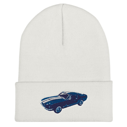 Shelby Mustang Cuffed Beanie for the Classic Car Road Rally Enthusiast