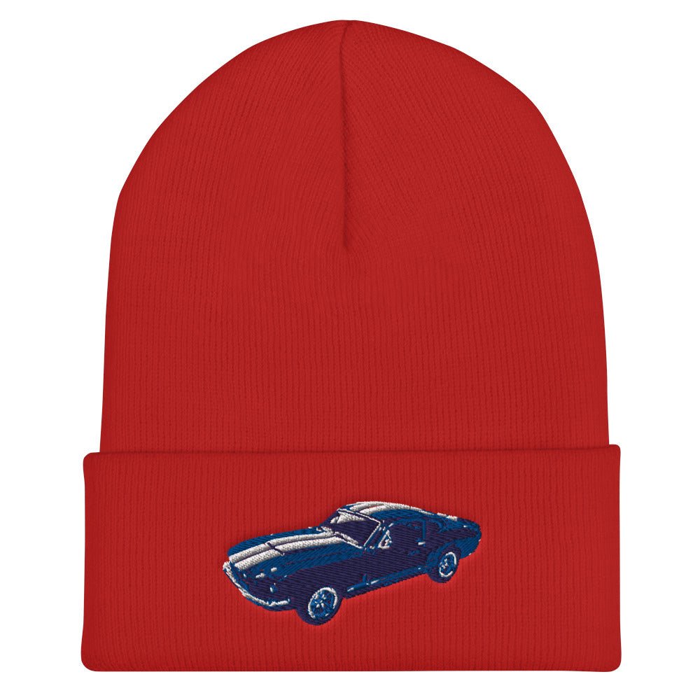 Shelby Mustang Cuffed Beanie for the Classic Car Road Rally Enthusiast