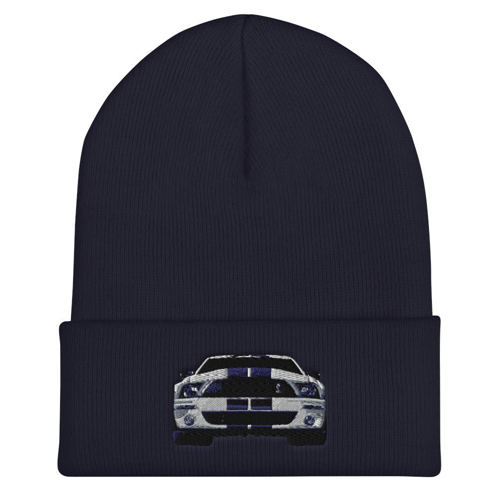 Shelby Mustang GT 500 Cuffed Beanie for the Classic Car Road Rally Enthusiast