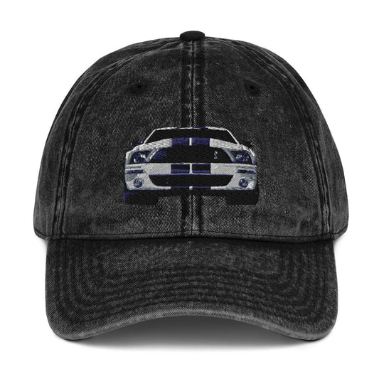 Shelby Mustang GT 500 Vintage Cotton Twill Cap for the Classic Car Road Rally Enthusiast