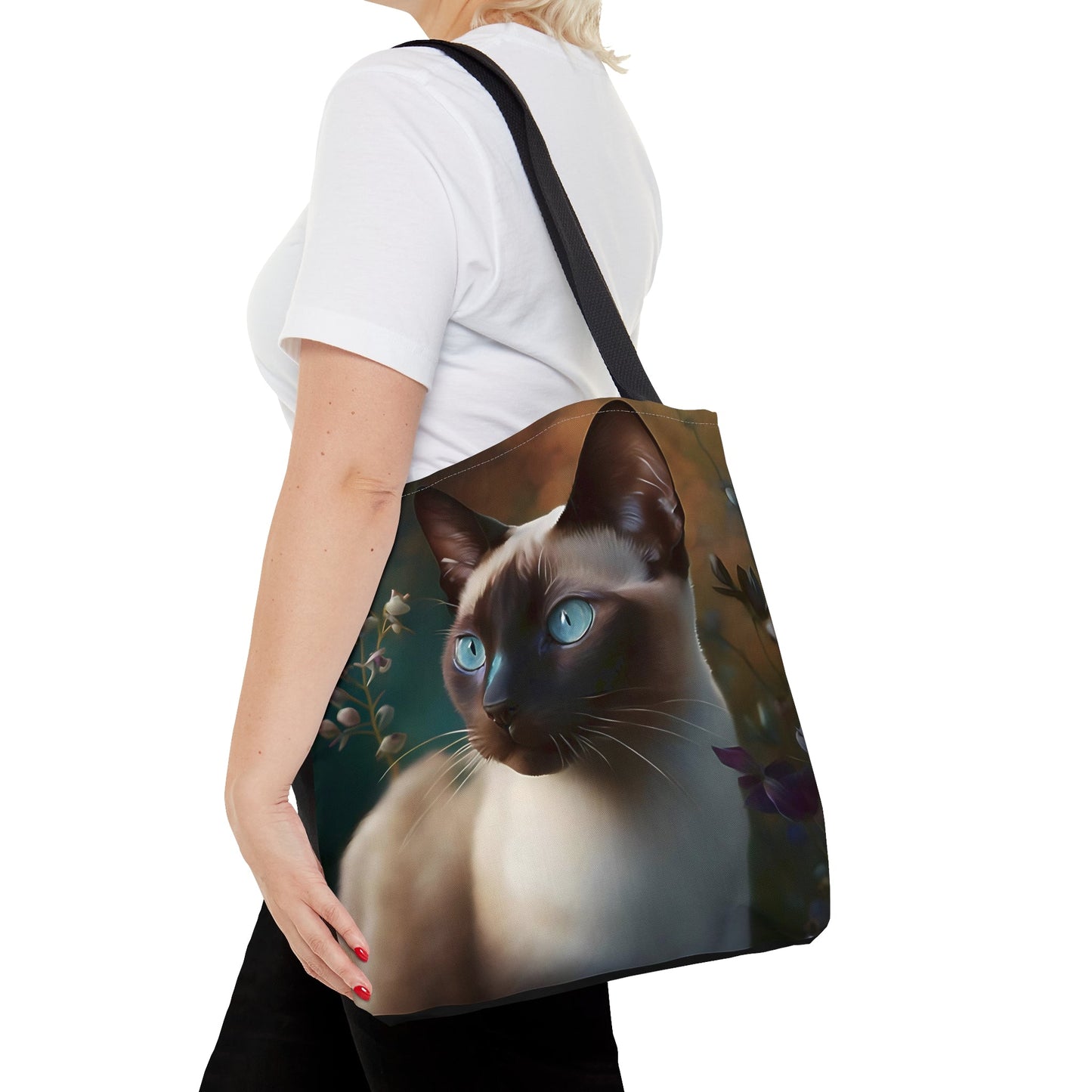 Siamese Cat in Garden Tote Bag