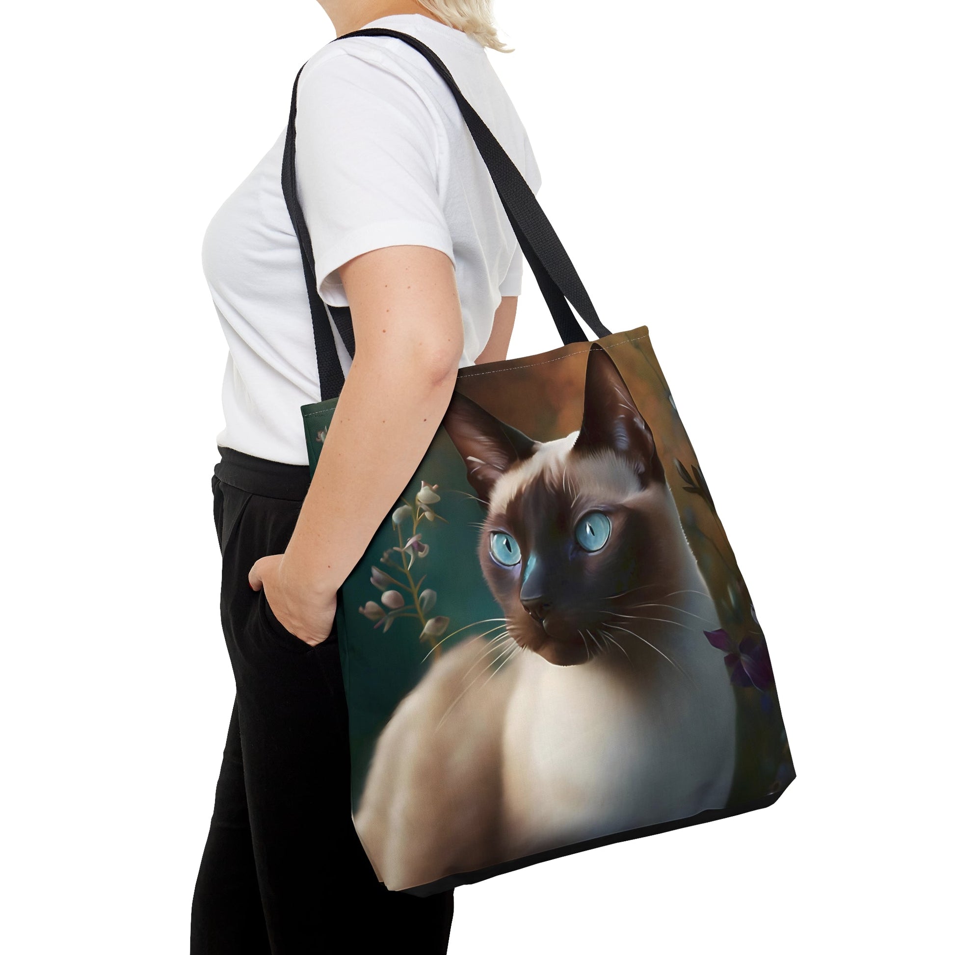 Siamese Cat in Garden Tote Bag