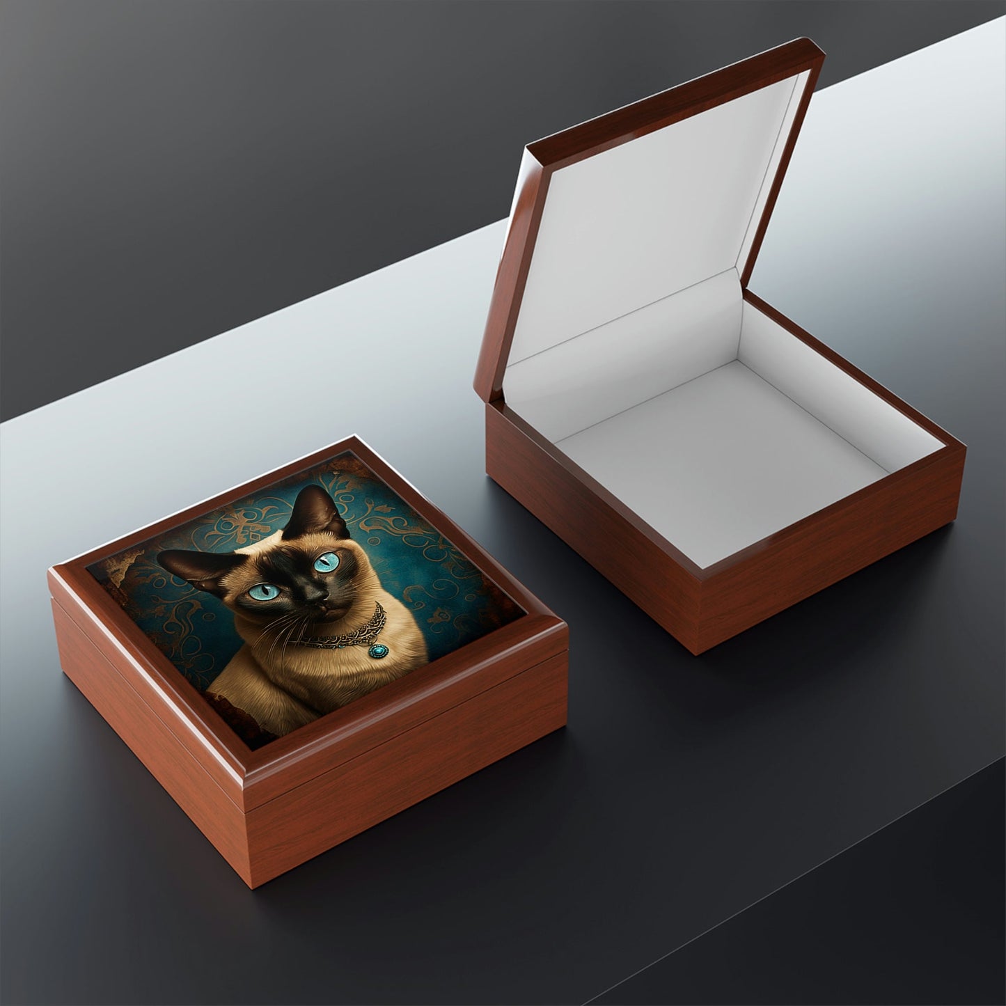 Siamese Cat Jewelry Keepsake Box - Jewelry Travel Case,Bridesmaid Proposal Gift,Bridal Party Gift,Jewelry Case,Gifts for Her