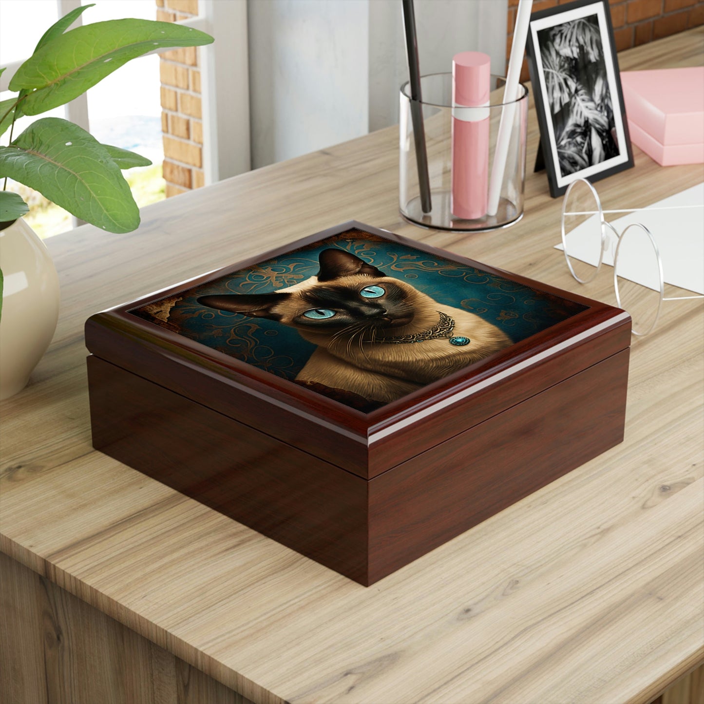 Siamese Cat Jewelry Keepsake Box - Jewelry Travel Case,Bridesmaid Proposal Gift,Bridal Party Gift,Jewelry Case,Gifts for Her