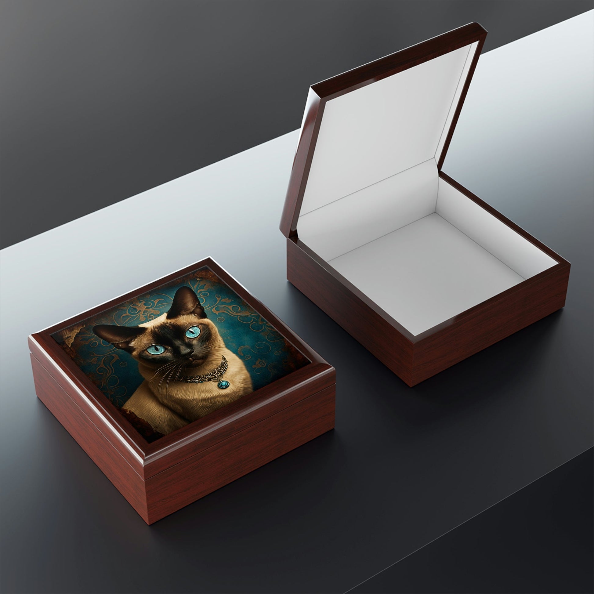 Siamese Cat Jewelry Keepsake Box - Jewelry Travel Case,Bridesmaid Proposal Gift,Bridal Party Gift,Jewelry Case,Gifts for Her