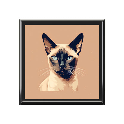 Siamese Cat Portrait Jewelry Keepsake Box