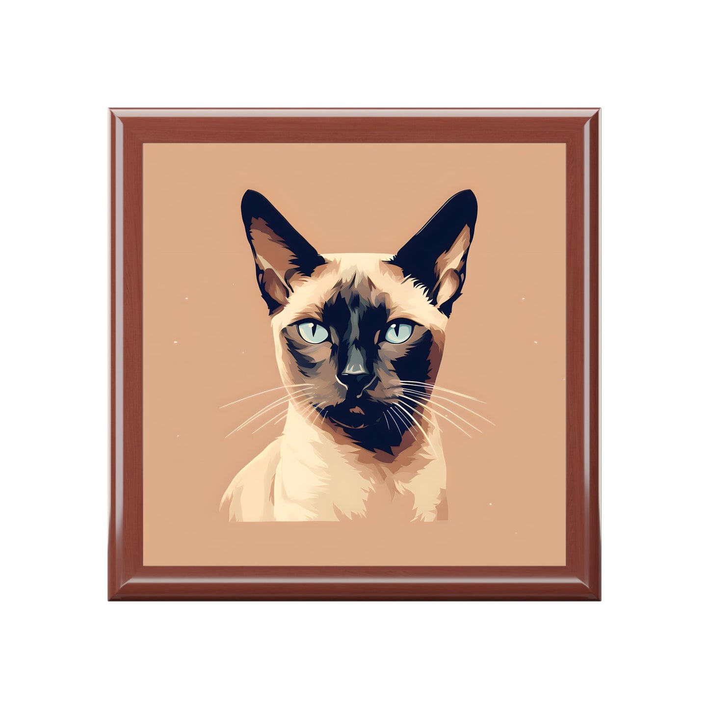 Siamese Cat Portrait Jewelry Keepsake Box