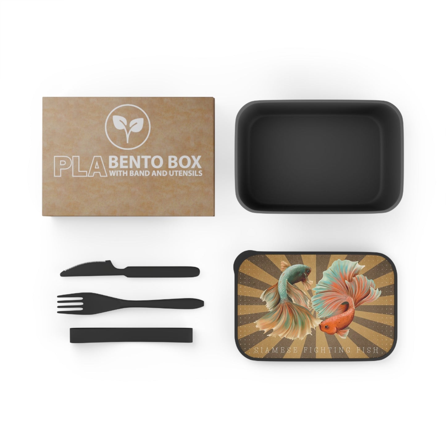 Siamese Fighting Fish (Bettas) | PLA Bento Box with Band and Utensils