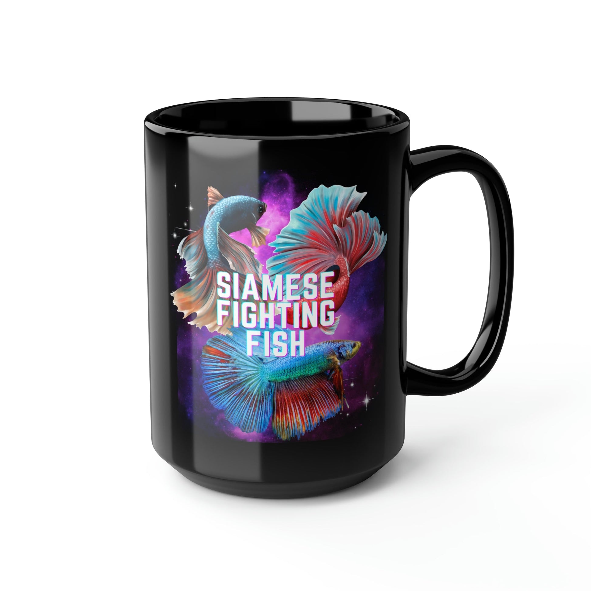 Siamese Fighting Fish Black Mug - 15oz