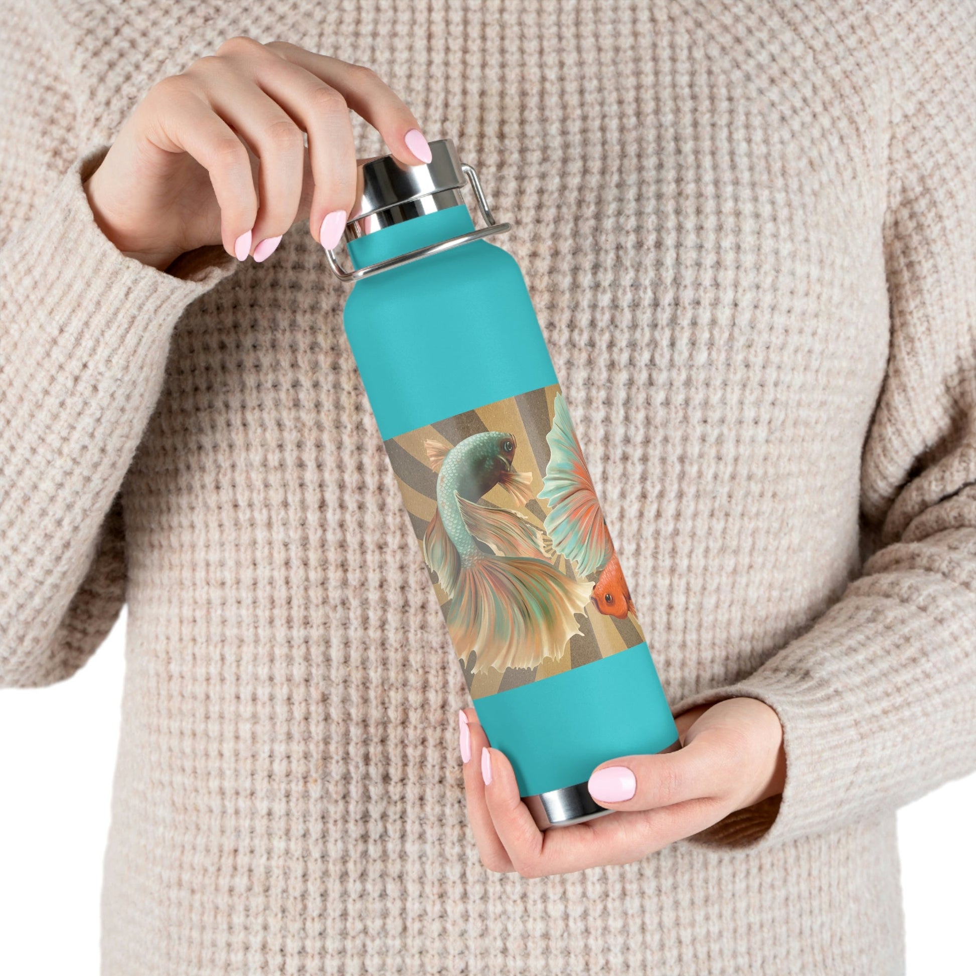 Siamese Fighting Fish | Copper Vacuum Insulated Bottle, 22oz