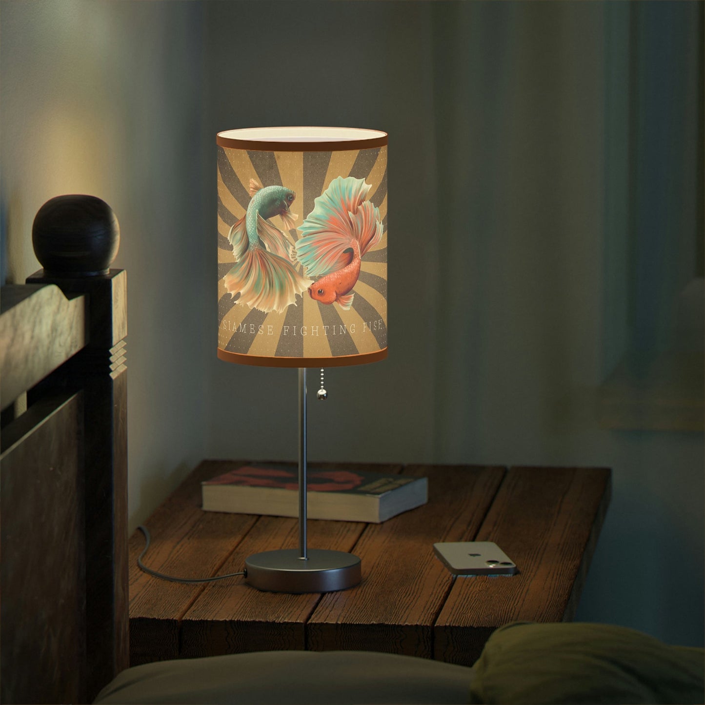 Siamese Fighting Fish Lamp on a Stand, US|CA plug