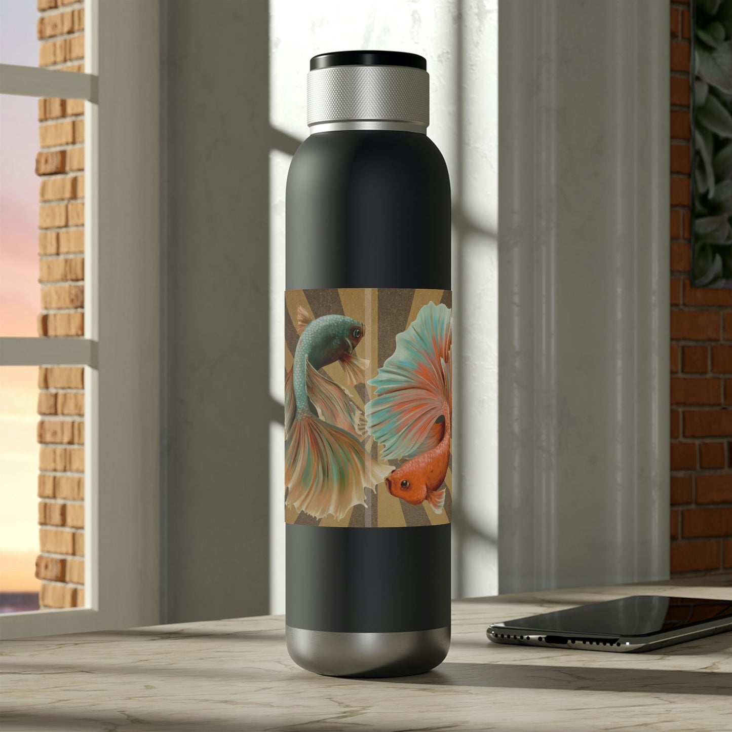 Siamese Fighting Fish | Soundwave Copper Vacuum Audio Bottle 22oz