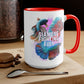 Siamese Fighting Fish Two-Tone Coffee Mugs - 15oz