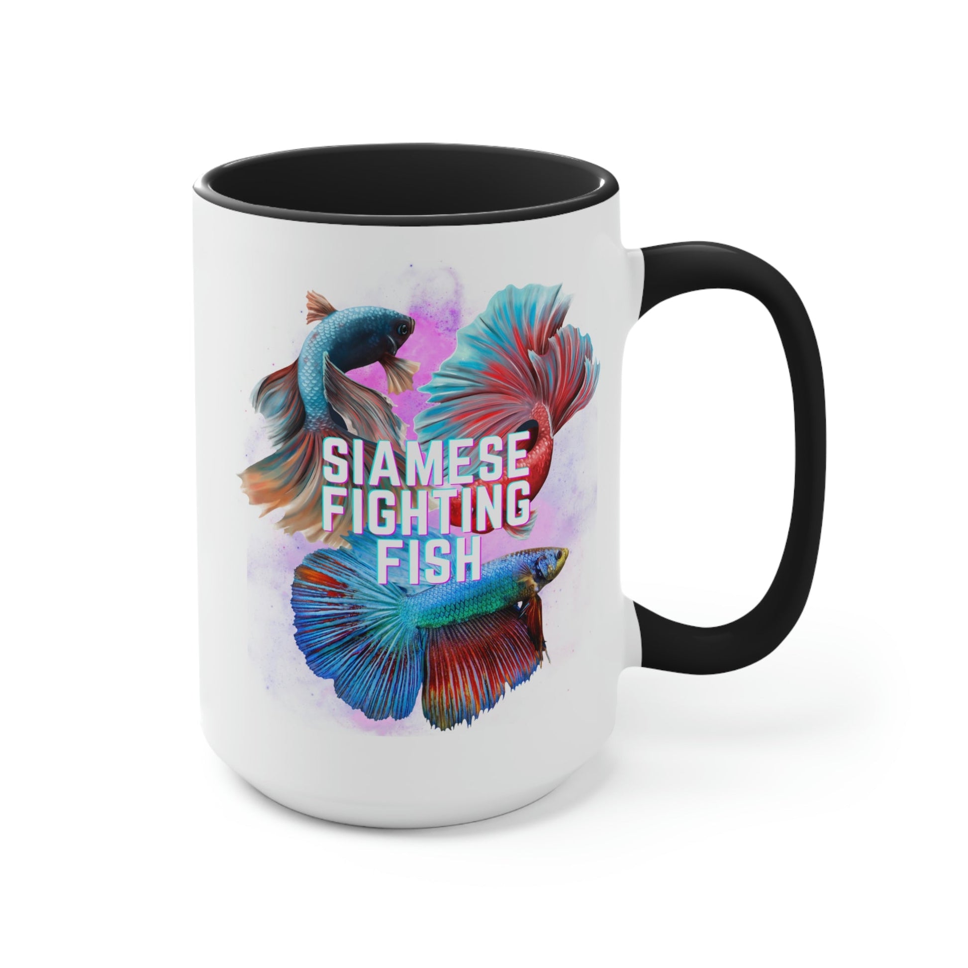 Siamese Fighting Fish Two-Tone Coffee Mugs - 15oz