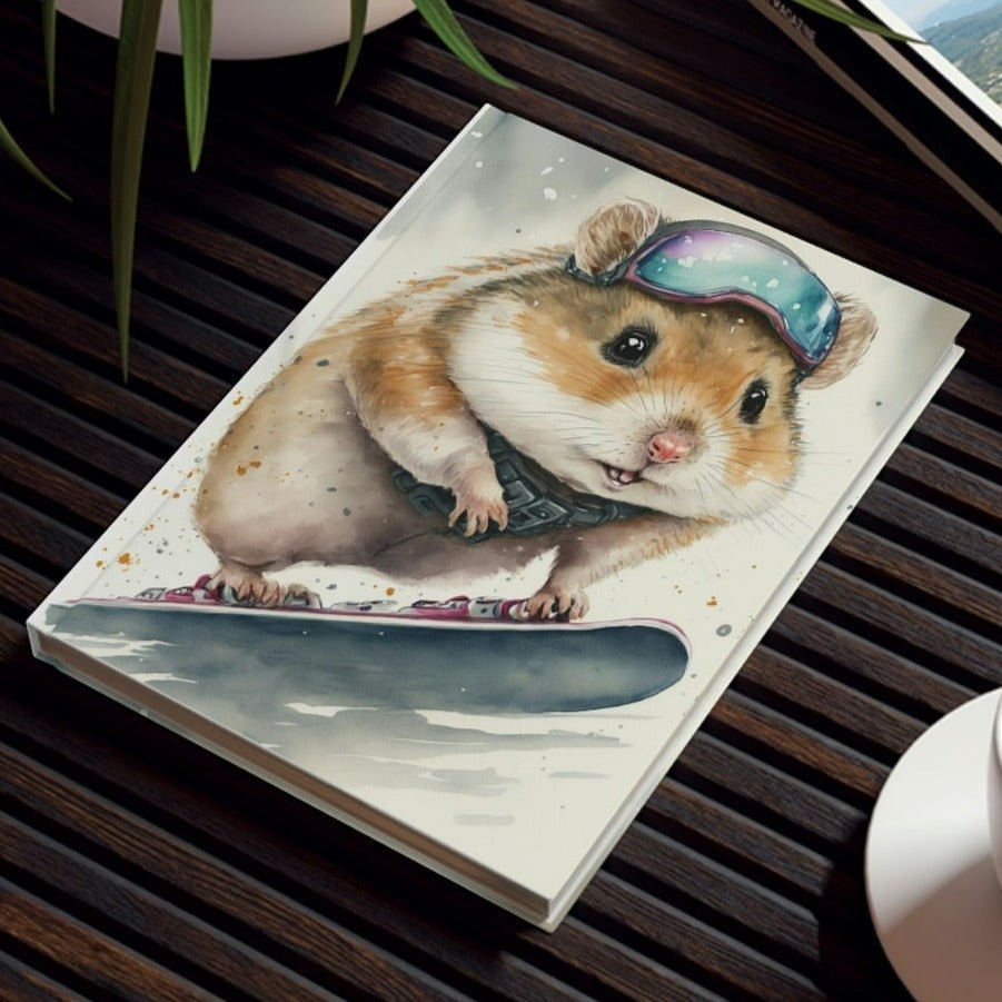 Snowboarding Hamster Hard Backed Journal