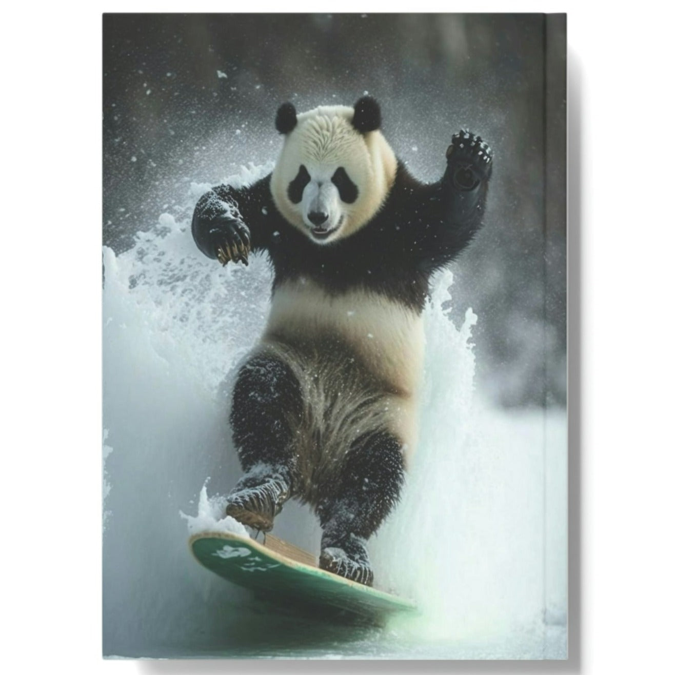 Snowboarding Panda Bear in Battle Gear Hard Backed Journal