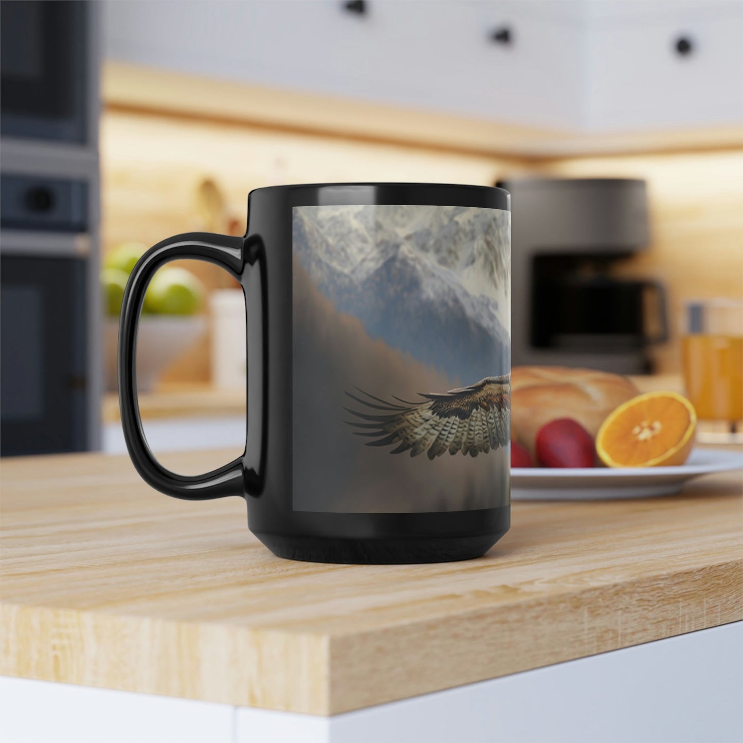 Soaring Osprey - Black 15 oz Blck Coffee Mug