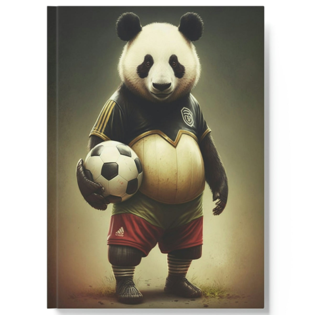 Soccer Panda Bear Hard Backed Journal