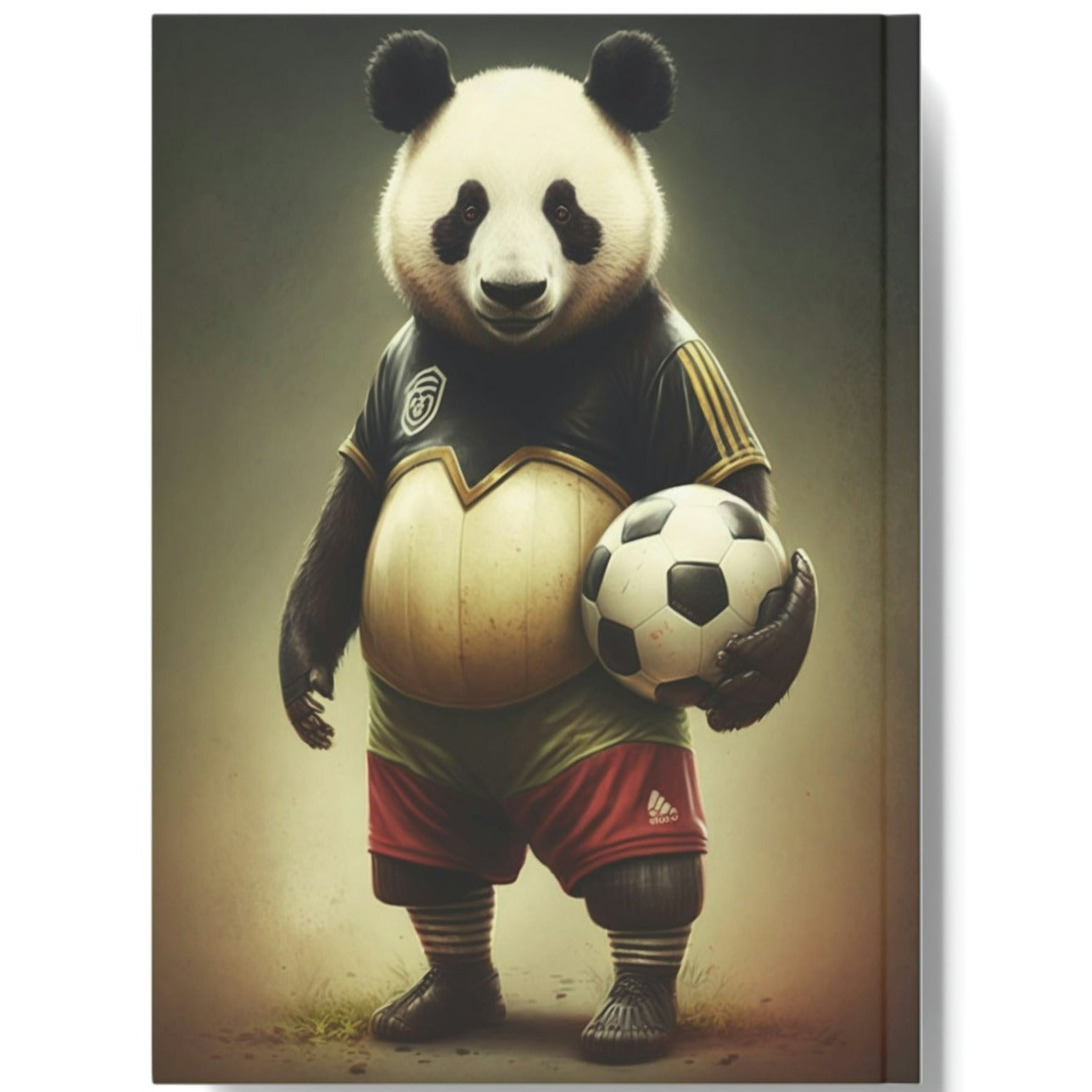 Soccer Panda Bear Hard Backed Journal