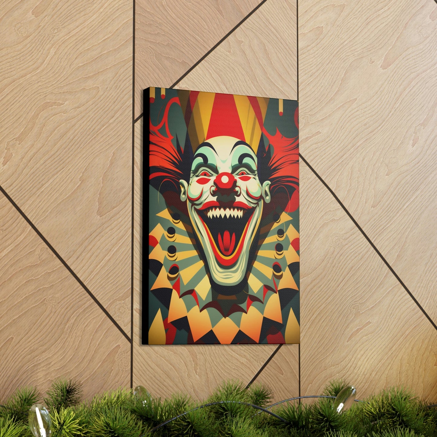 Spooky Crazy Insane Evil Clowns – Mr. Terrifier the Clown from Hell Canvas Gallery Wraps