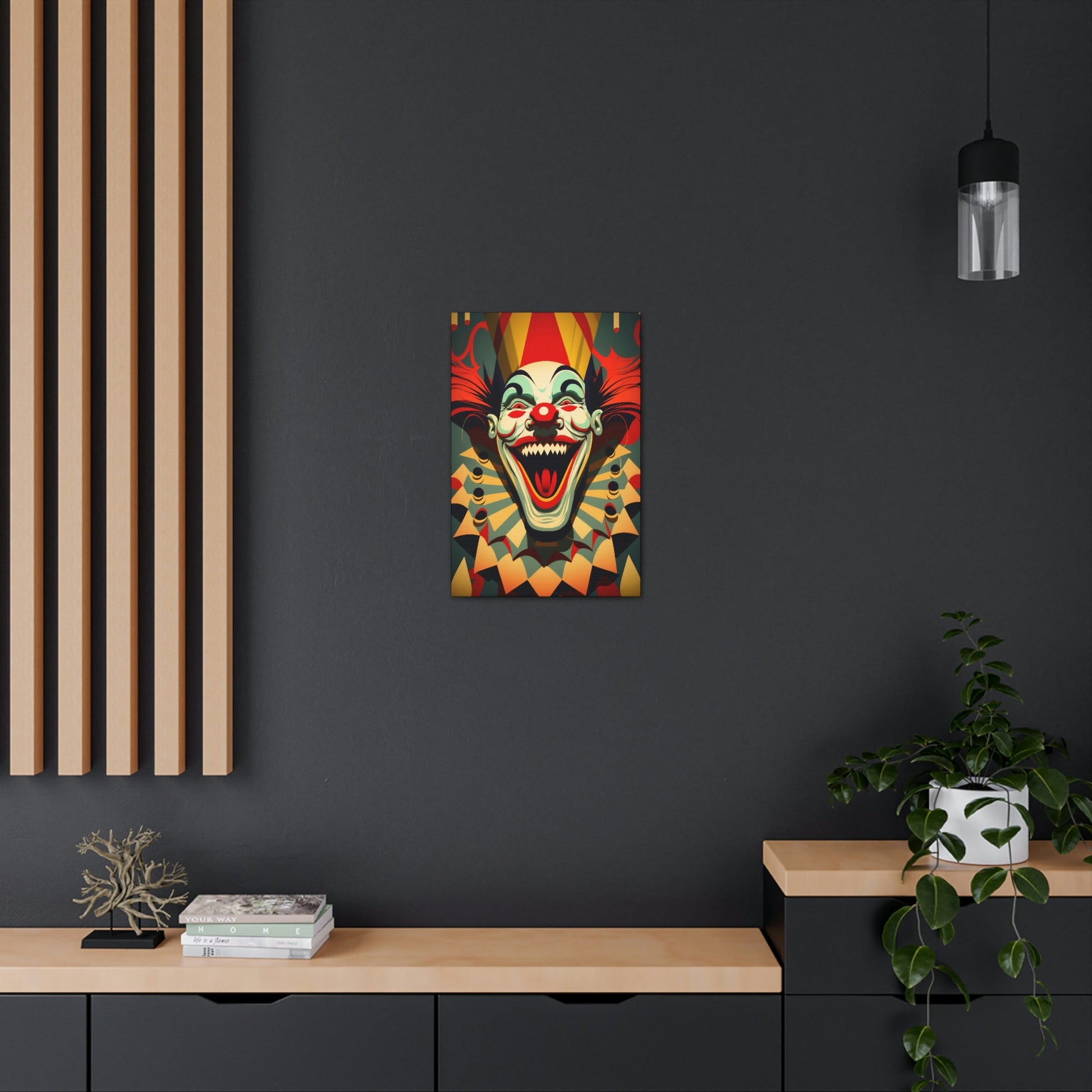 Spooky Crazy Insane Evil Clowns – Mr. Terrifier the Clown from Hell Canvas Gallery Wraps