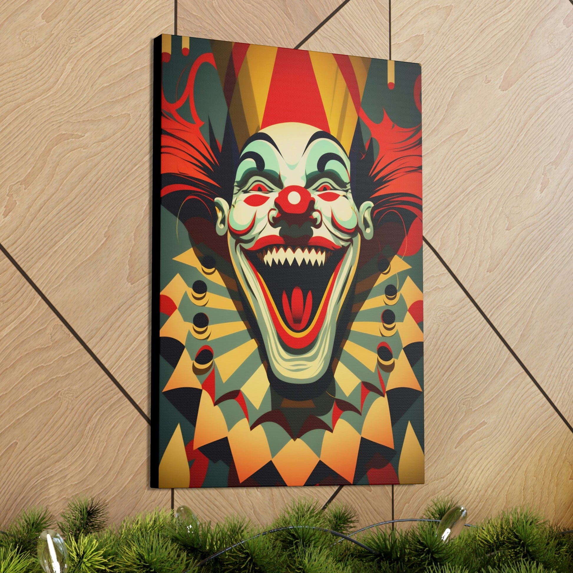 Spooky Crazy Insane Evil Clowns – Mr. Terrifier the Clown from Hell Canvas Gallery Wraps