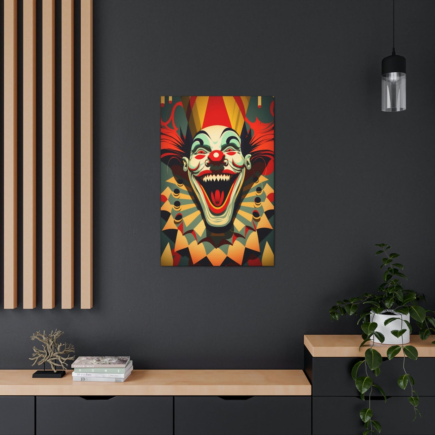 Spooky Crazy Insane Evil Clowns – Mr. Terrifier the Clown from Hell Canvas Gallery Wraps