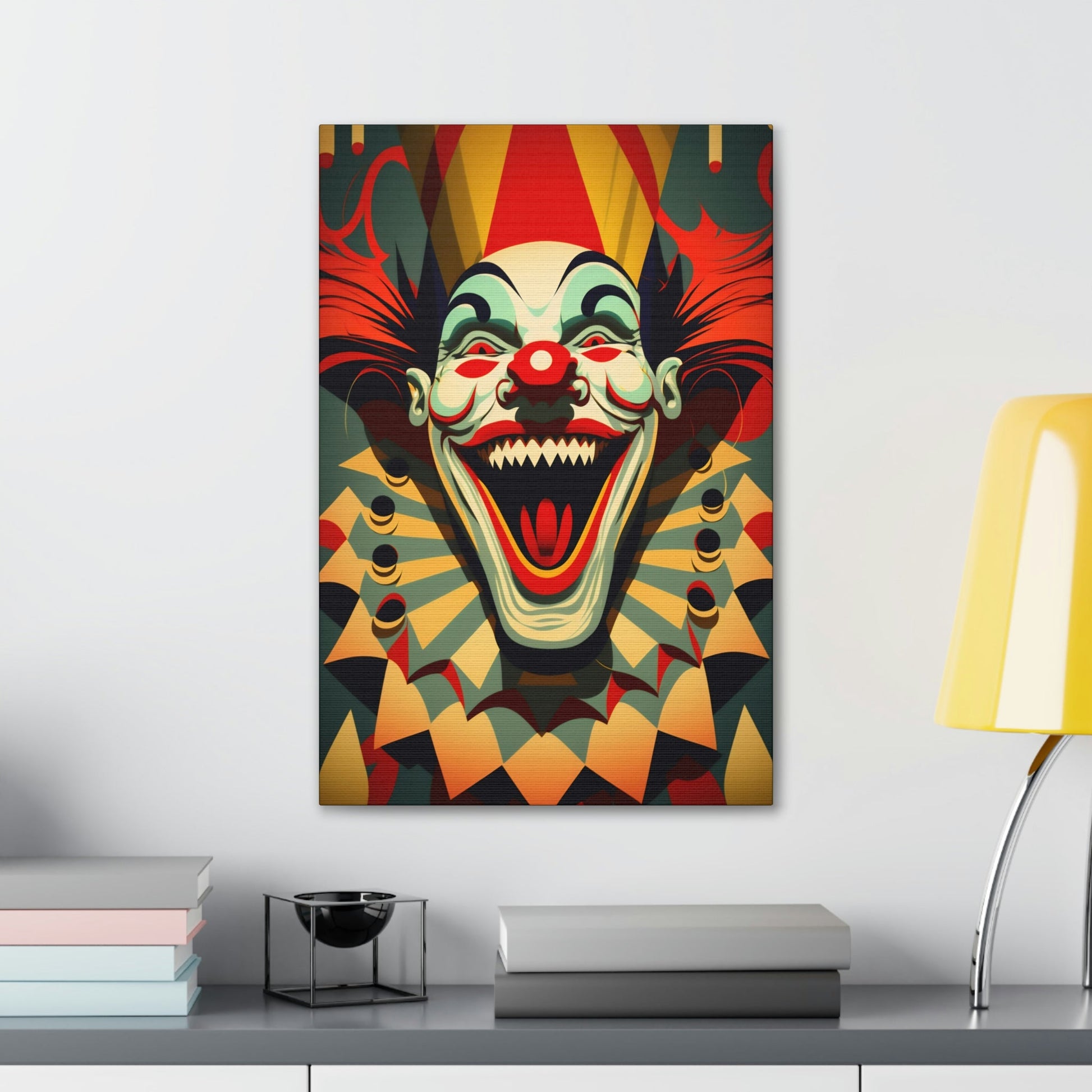 Spooky Crazy Insane Evil Clowns – Mr. Terrifier the Clown from Hell Canvas Gallery Wraps