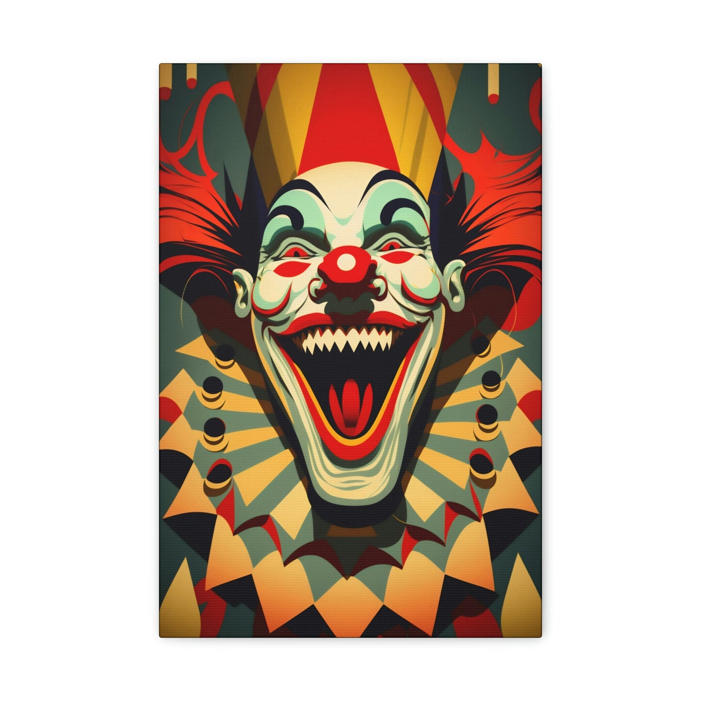 Spooky Crazy Insane Evil Clowns – Mr. Terrifier the Clown from Hell Canvas Gallery Wraps