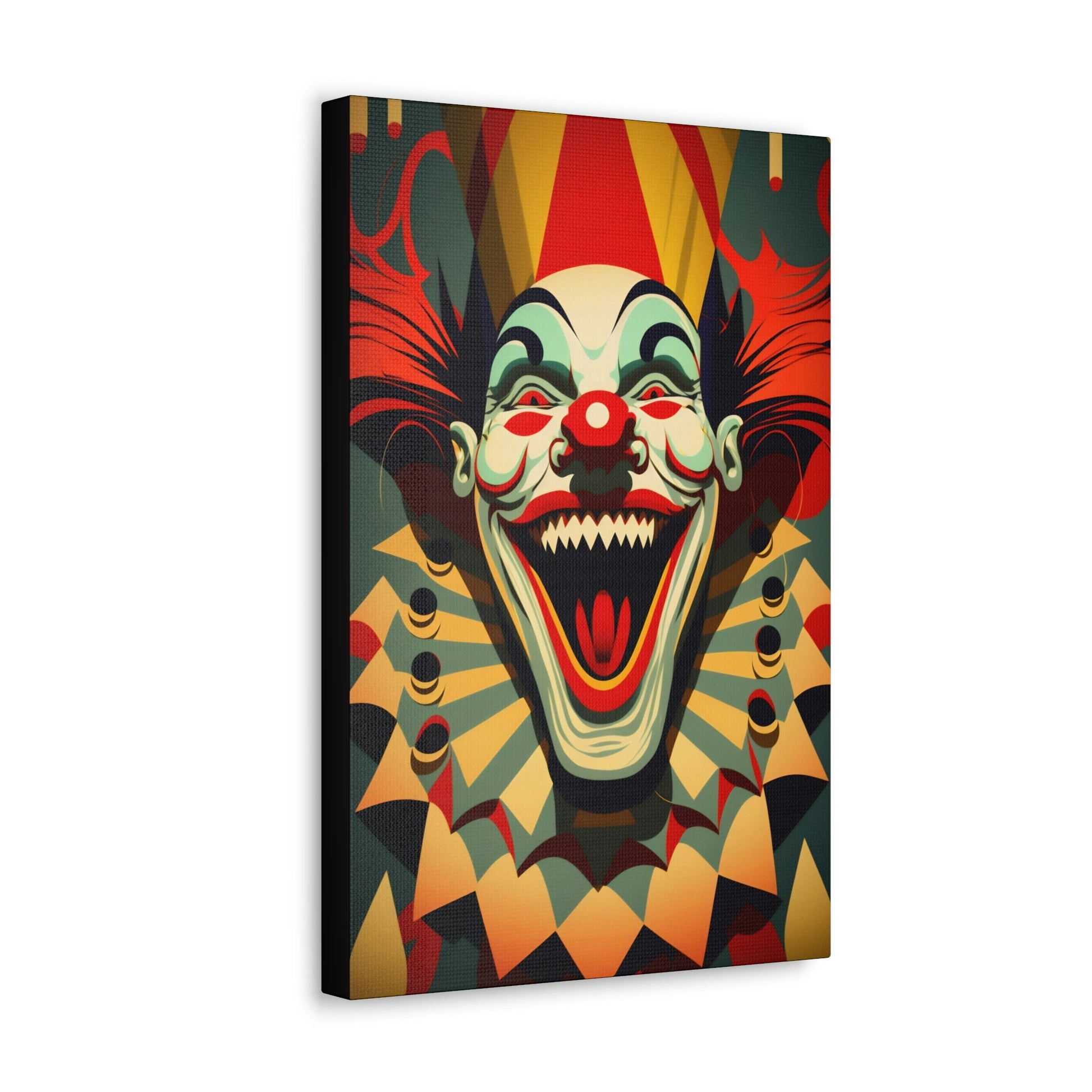 Spooky Crazy Insane Evil Clowns – Mr. Terrifier the Clown from Hell Canvas Gallery Wraps