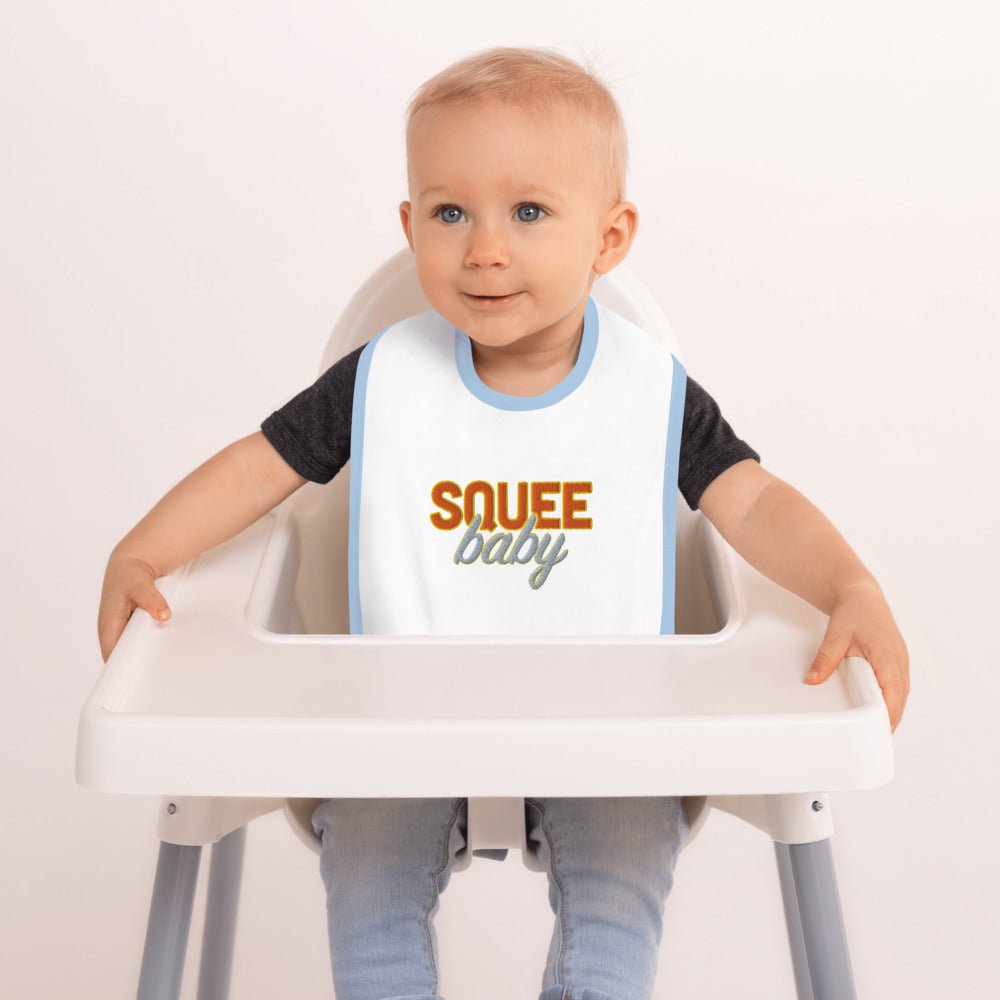 Squee Baby Embroidered Baby Bib tot toddler cute sweet baby shower babies bibs gify present mom dad