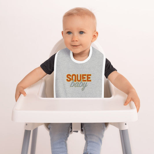 Squee Baby Embroidered Baby Bib tot toddler cute sweet baby shower babies bibs gify present mom dad