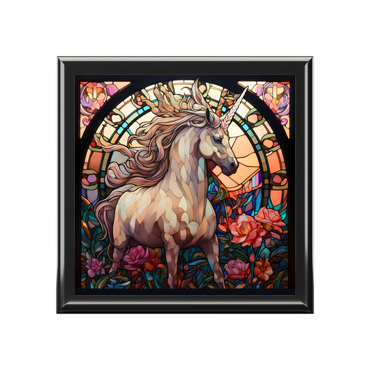 Stained Glass Unicorn Design Gift & Jewelry Box