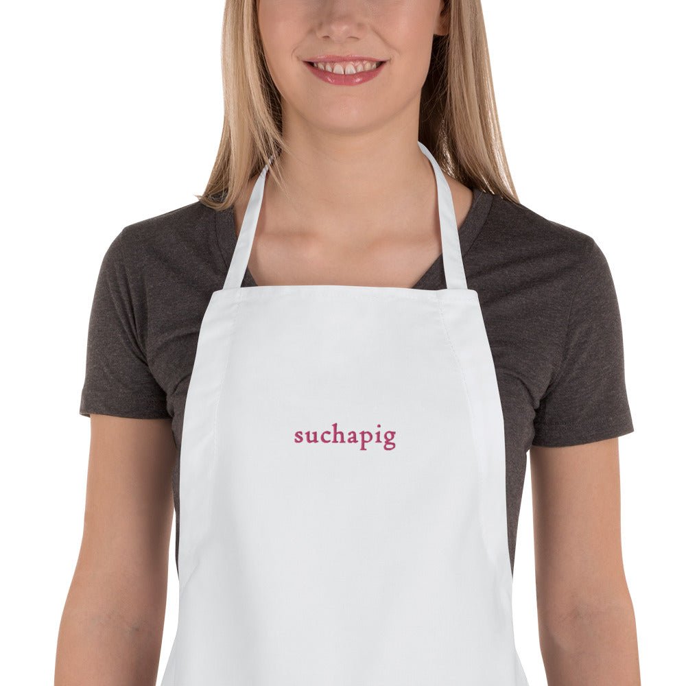 Such A Pig Embroidered Apron Unisex Baking Cooking Dinner Mom Dad Party Gift Unique Unusual Quality 4H Funny Gag