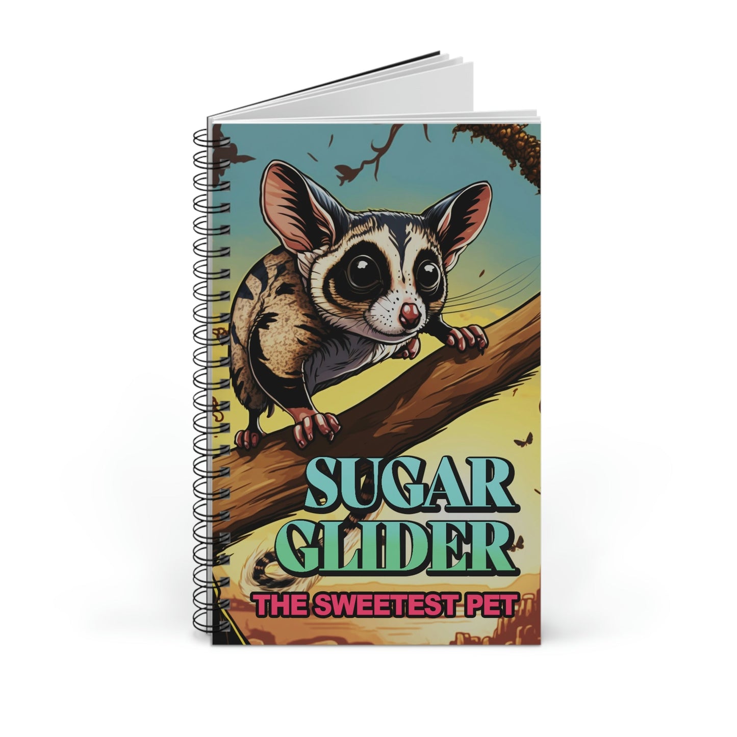 Sugar Glider Graphic Novel Cover Spiral Journal Notebook Sketch Book