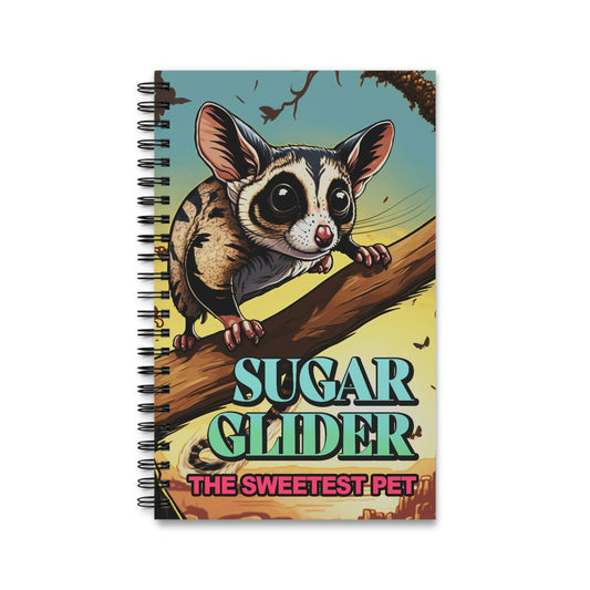 Sugar Glider Graphic Novel Cover Spiral Journal Notebook Sketch Book