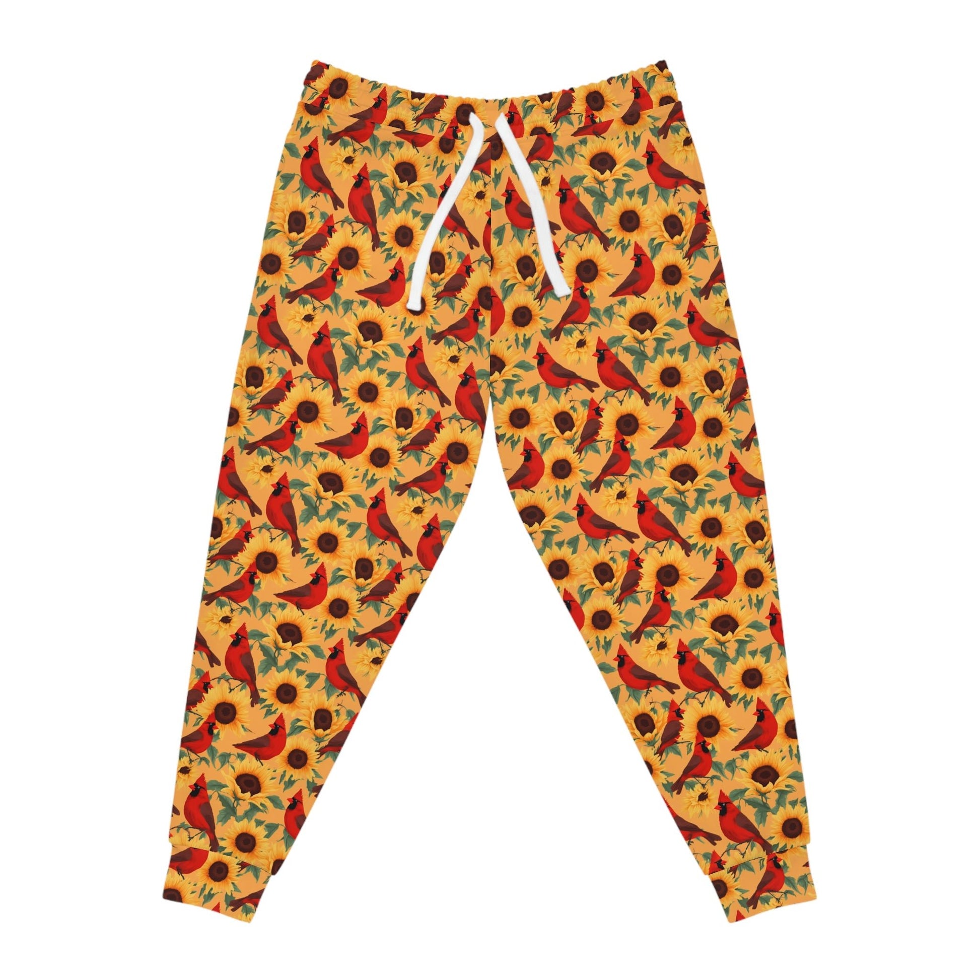 Sunflowers & Cardinals Pattern Athletic Joggers