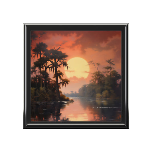 Sunset on the Bayou Jewelry Keepsake Trinkets Box